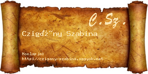 Czigány Szabina névjegykártya